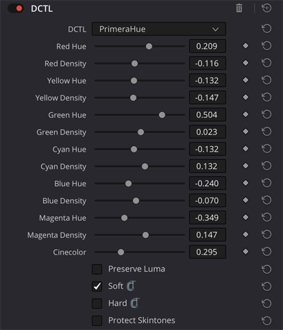 Primera Hue controls