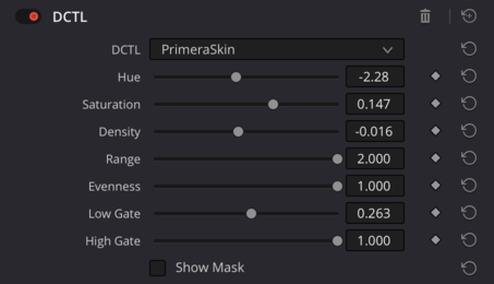 Primera Skin controls